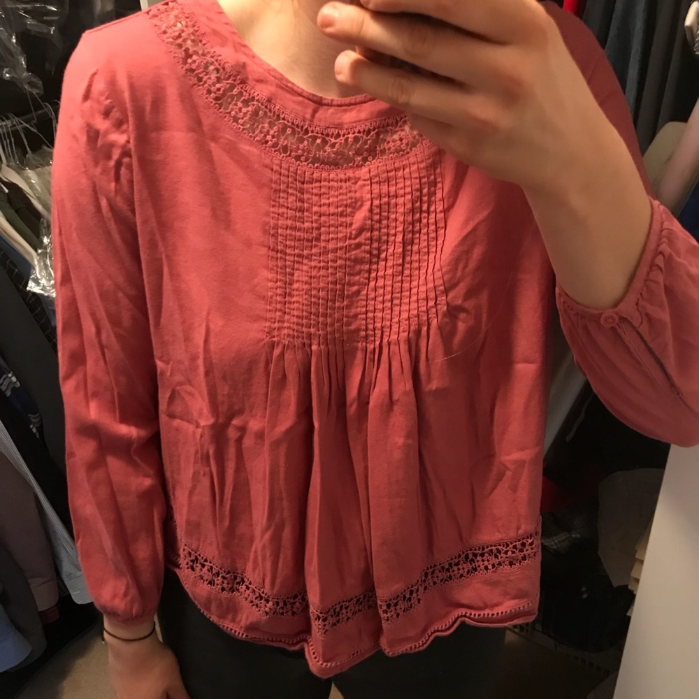 Old navy pink peasant blouse
